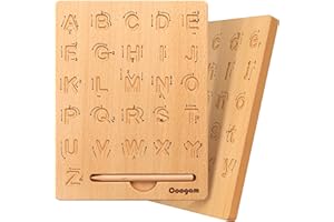 ‎COOGAM Coogam Hooden Letter Tracing Board Doppelseitig, Alphabet 123 Zahlen Erkenntnis Montessori Frühes Lernen STEM Vorschule Spielzeug Geschenk für 3 4 5 Jahre alte Kinder