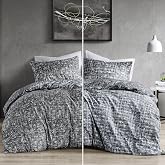 Comfort Spaces İkiz Yorgan Seti - Her Mevsim i&ccedil;in Gri Yatakhane Yatağı, Ultra Yumuşak 2 Par&ccedil;a Ters &Ccedil;evrilebilir Yorgan, 1 Eşl