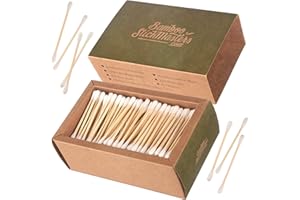 Bamboo Stick Masters | 300 cotons-tiges en bambou | 100 % éco Firendly Q Tips | Bois naturel | Sans plastique | Emballage respectueux de l'environnement | E-book gratuit