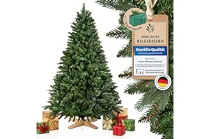 ‎MERRY TREE MerryTree Premium künstlicher Weihnachtsbaum 150 cm - Weihnachtsbaum künstlich aus naturgetreuem PVC + PE - Spritzguss Mix - massiver Holzfuß - Nordmanntanne - naturechter Baum Weihnachten - Xmas Tree