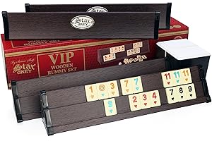 VIP Holz Wooden Rummy Set Okey mit Melamin Steine AHSAP Okey TAKIMI mit Semus Kugeschreiber (Braun)