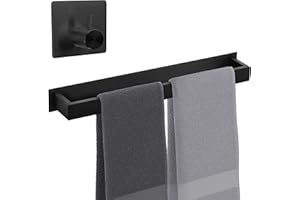 Smartpeas Toalleros De Baño Adhesivo – Toallero De Bano Sin Taladro Acero Inoxidable Recubierto En Polvo Negro + Gancho