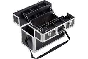 Meister Mehrzweckkoffer 450 x 320 x 225 mm - Extra viel Stauraum - Einteilbare Kleinteilfächer & Stehfach - Abschließbar - Inklusive 2 Schlüssel & Tragegurt / Kosmetikkoffer / 9095050, Beige