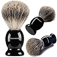 Perfecto 100% Pure Badger Shaving Brush-Black Handle- Engineered for The Best Shave of Your Life. for, Safety Razor, Double Edge Razor, Straight Razor or Shaving Razor, Its The Best Badger Brush.