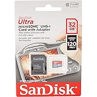 SanDisk 32GB Ultra microSDHC card for Digital cameras and Full HD videos + SD adapter up to 120 MB/s with A1 App Performance