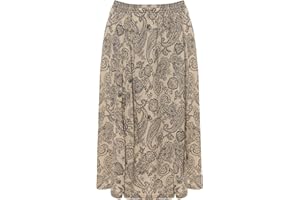 WearAll Womens Plus Midi Floral Skirt Ladies Elasticated Waist Print Stretch Long 16-30