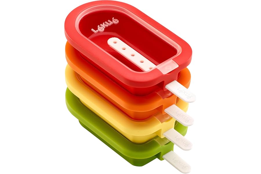 Lékué Kit 4 Moldes Mini Polo apilable, silicona platino Multicolor 60 ml
