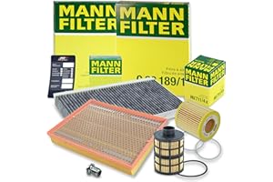 1x MANN-FILTER Ölfilter, 1x MANN-FILTER Luftfilter, 1x MANN-FILTER Innenraumfilter, 1x MANN-FILTER Kraftstofffilter, 1x Ölablassschraube Kompatibel mit OPEL SIGNUM CC (Z03), VECTRA C (Z02),