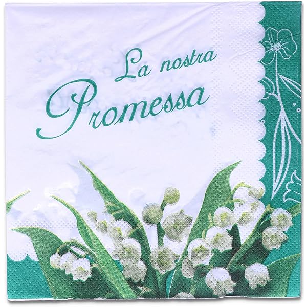 Tovaglioli Di Carta PROMESSA Di MATRIMONIO - Confezione Da 20, 33x33 Cm, Per Buffet E Party, Doppio Velo - Foto 10