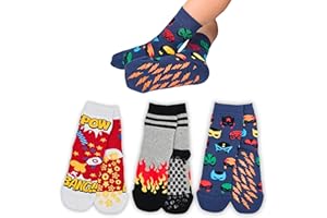 LEON D'ORO Calzini Bambino Antiscivolo Cotone Calze Bimbo abs scuola casa gonfiabili, Made in Italy