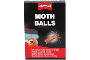 Rentokil RKLPSM97 Moth Balls (Pack of 20), Clear, 10.3x14.5x4.3 cm