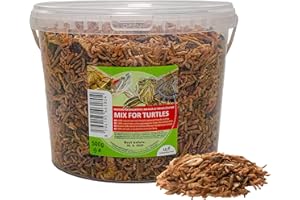 UGF - Uniwersalna mieszanka pokarmowa dla żółwi - 500 g w wiaderku 3-litrowym, zbilansowana karma dla żółwi, kiełże, jedwabniki, mączniki, krewetki i suszone ryby, pokarm dla żółwi wodnych