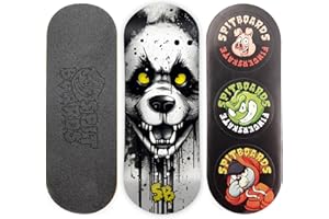SPITBOARDS Tavola da 34 mm – Real Wood (5 strati) Classic Popsicle Street Shape – Dimensioni: 34 x 96 mm – Single Graphic Deck (Real Wear) – Concave – Hungry Panda