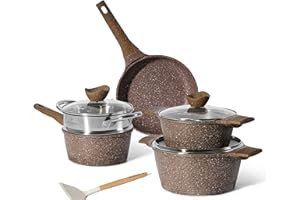 JUST PERFECTO HOUSEHOLD APPLIANCES JUST PERFECTO Batteria Pentole e Padelle a Induzione, Set Padelle Antiaderenti Per tutti i piani cottura, Batteria di pentole antiaderente 24/28cm con Coperchi, set pentole induzione senza pfoa e ptfe