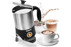 Duronic Milk Frother Electric MF300, Coffee Milk Frothers Steamer, Automatic Hot and Cold Foam Maker Hot Chocolate Machine with Milk Heater and Warmer for Cappuccino, Lattes, Coffees and Matcha