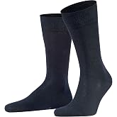 Falke Men's Family Breathable Cotton Socks | extra soft on skin with flat toe seam for a business casual look 1 pair