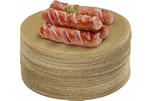 AllBags Jednorazowe talerze, okrągłe, jednorazowe talerze, stabilne, nadają się do recyklingu, przyjazne dla środowiska talerze, biodegradowalne, jednorazowe talerze papierowe, 100 sztuk (siła, 18 cm)