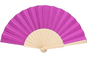 Colours & Beauty Fuchsie Glitzer Frauenfächer aus Holz | Hochzeitsfächer | Hochzeitsfan | Hochzeitsgeschenke | Personalisierte Hochzeitsfächer | Japanische Fächer | Zeremoniefächer