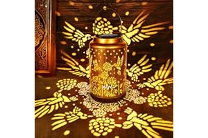 PhilzOps Lanterne Solaire Exterieur, Lampe Solaires de Jardin en Métal Étanche Lumière Extérieure Suspendue Lanterne Colibri Decorative pour Table Patio Terrasse Cour Festive Balcon Fête, Blanc Chaud