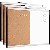Amazon Basics Magnetic Dry Erase Board, Combo board, plastic/aluminium frame, 43.2 cm x 58.4 cm (17 x 23 inches), 3 pack