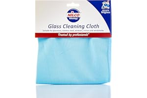 Nilco Professional Glass Cleaning Cloth, Streak-Free, Lint-Free Microfibre Cloth for Crystal Clear Shine on Windows, Mirrors & Glass Surfaces