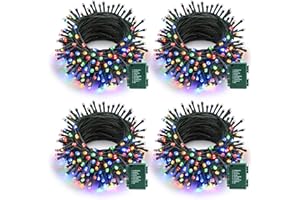 Joomer Christmas Lights Battery Powered, 5.2M 50 LED Christmas Tree Lights, 8 Modes LED Christmas Lights Decorations Fairy Light Waterproof Auto Timer for Garden Party Festival (4 Packs, Multicolor)