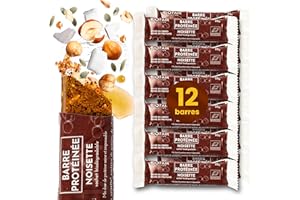 BIOFAIR NUTRITION - Barre Protéinée Végétale Bio - Saveur Noisette - Lot de 12 Barres Protéinées - Saine, 100% Naturelle et Fabriquée en France