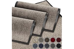 GadHome Tapis de Porte, Gris Beige 60x90 cm | Tapis de Porte extérieur, imperméable, Lavable, Tapis Robuste antidérapant, retient la poussière, paillasson, Couloir, entrée, Cuisine, Chambre