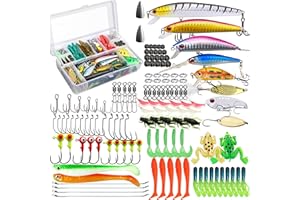 FIRITHYC Angelköder Tackle Box Bass Fishing Kit, Salzwasser und Süßwasser Köder Angelausrüstung einschließlich Angeln Zubehör und Angeln Ausrüstung für Bass, Forelle, Lachs (Style B)