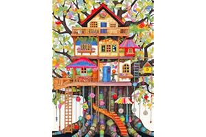 Cross & Glory Fantastical Treehouse Escape - Whimsical Art Style Jigsaw Puzzle, Eco-Friendly, 1000 Pieces, 20x27 inches, Satin Finish, Fun Puzzle Challenge for Adults and Families, CG-M-063, Rainbow