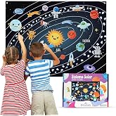 Felt Kids Solar System (62 Pieces) - Planets for Kids | 62 pieces of felt to explore space by playing: planets, sun, moon and