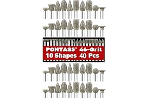 PONTASS Juego de 40 Fresas de Diamante Compatibles con Accesorios de Lijado Dremel con Vástago de 3 Mm, Ajuste para Vidrio, Piedras Preciosas, Detalles de Jade, Cristal, Grabado Y Perforación de Perlas