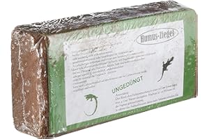 HUMUSZIEGEL Brique humus 1 x 650 g de terreau léger sans tourbe, terre de coco, briquettes de fibre de coco, terreau de fleurs, terre de coco, terreau pour semis et jardinières.