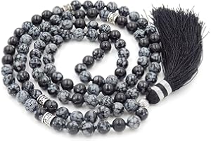 GENERIC Fukugems Mala Tibetano 108 Perline Collana per Donna Uomo Mala Pietra Bracciale Buddista Meditazione Collana