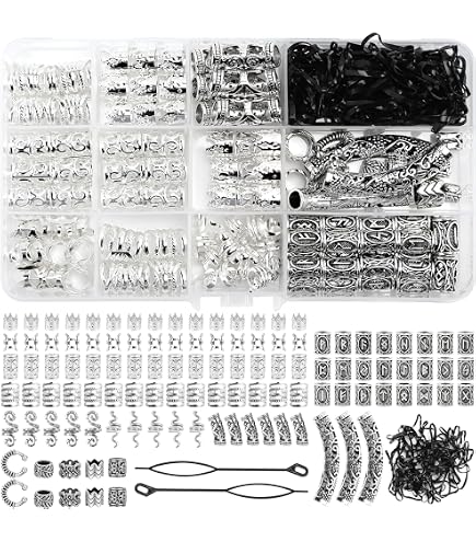 100 pezzi oro/argento treccia per capelli Dreadlock perline polsini anelli acces