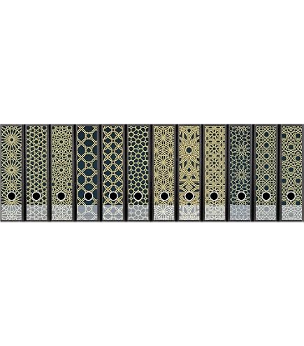 codiarts. Lot de 12 étiquettes larges autocollantes pour dos de classeur - Motif : crayons multicolores