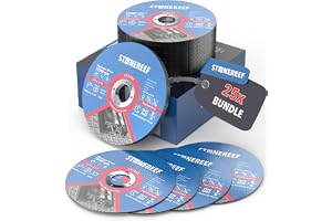 Skärskivor [125 x 1,0 x 22,23 mm] extra tunna, dubbelförstärkta flexskivor (1 mm) – 125 mm för vinkelslip och flex – set om 25 för exakt metallbearbetning – perfekt för stål och rostfritt stål
