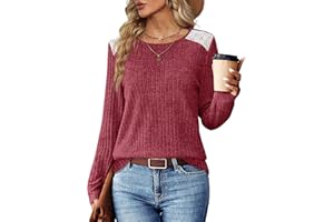 Sampeel Ladies Long Sleeve Tops Symmetrical Button Down Collar Split Ladies Lightweight Jumpers