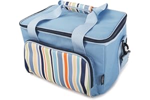 Greenfield Collection - 20L Foldable Cooler Bag, Lightweight Insulated Lunch Bag with Netting; Perfect Summer Beach Bags, Cool Bags Large for Beach, Camping and Picnics in Sky Blue