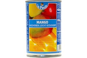 La Perla Mango in Scheiben - 12x 230g Dose - leicht gezuckerte Mangoscheiben eingelegte Mango fruchtige Mangostücke Mangofrucht Obstkonserve vegan glutenfrei schonend verarbeitet