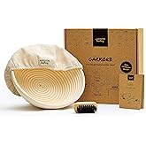 Set Cestini Lievitazione Pane Pieghevoli - 23cm Rotondo E 25cm Ovale Con Accessori