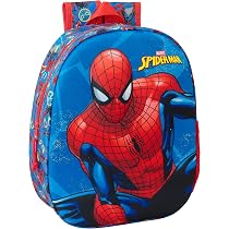 Sac à Dos Scolaire Spider-Man Pour Enfants - 26x11x34 Cm, Polyester Résistant - Épaulettes Rembourrées, Poche Bouteille