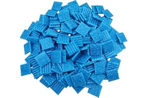 BTMIEY Azulejos de mosaico de cuarzo de 500 g, piedras de mosaico multicolor de 2 cm para hacer mosaicos, manualidades, artes de pasatiempos, decoración de pared del hogar (azul)