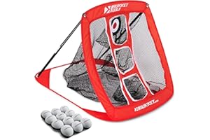 Rukket Sports Pop Up Golf Chipping Net | Choose Standard or Light-Up | Outdoor/Indoor Golfing Target Accessories and Backyard Practice Swing Game | includes Foam Practice Balls