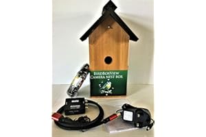 GENERIC Birdboxview nestbox with cctv colour cabled camera, cedar wood. Watch birds nesting on your TV for nature lover. With 30m AV extension cable and HDMI adapter kit for newer TVs.