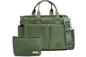 Captain Blues Cord Tasche Damen, Große Handtasche, Shopper Tasche, Arbeitstasche Damen, Umhängetasche mit Reißverschluss, Cord Tote Bag für Uni & Alltag