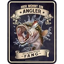 5 Retro Angeln Metallschilder Mit Sprüchen – 20x30 Cm, Edelstahl | Wanddekoration Für Angler & Fischer