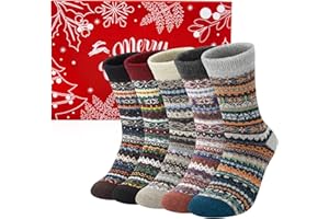 Justay Comf 5 par męskich skarpet z wełny merynosów zimowe skarpety termiczne grube ciepłe skarpety biznesowe męskie prezenty świąteczne