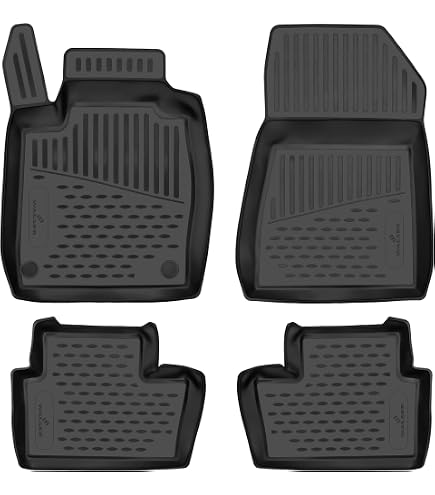 J&J AUTOMOTIVE Tappeti Auto TPE 3D Per Skoda Kamiq (dal 2019): Kit 4 Pezzi, Antiscivolo, Alto Bordo 4-5 Cm, Inodore
