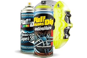 FULLCOLORS Kit di vernice spray super brillante per pinza freno, 400 ml (1 vernice spray + 1 vernice brillante spray), facile applicazione, finitura professionale (11 colori a scelta) (giallo)
